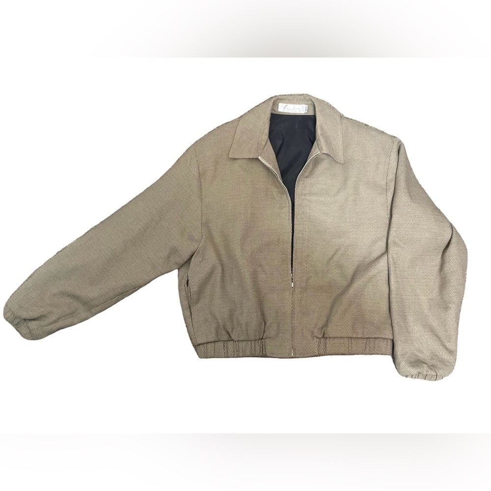 Haley Vintage Herringbone Full Zip Golf Driving Jacket Size Medium - Picture 2 of 8